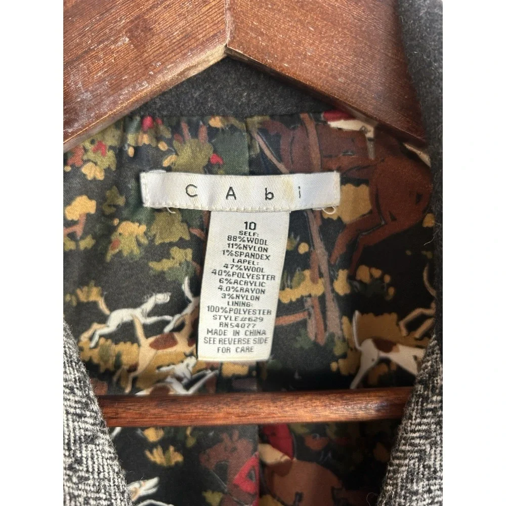 Cabi Fox Hunt Blazer Jacket 10 Wool Tweed Equestrian Old Money Preppy Button - Picture 3 of 12